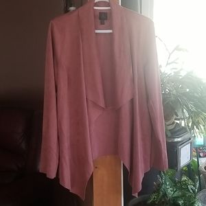 Faux Suede Cardigan